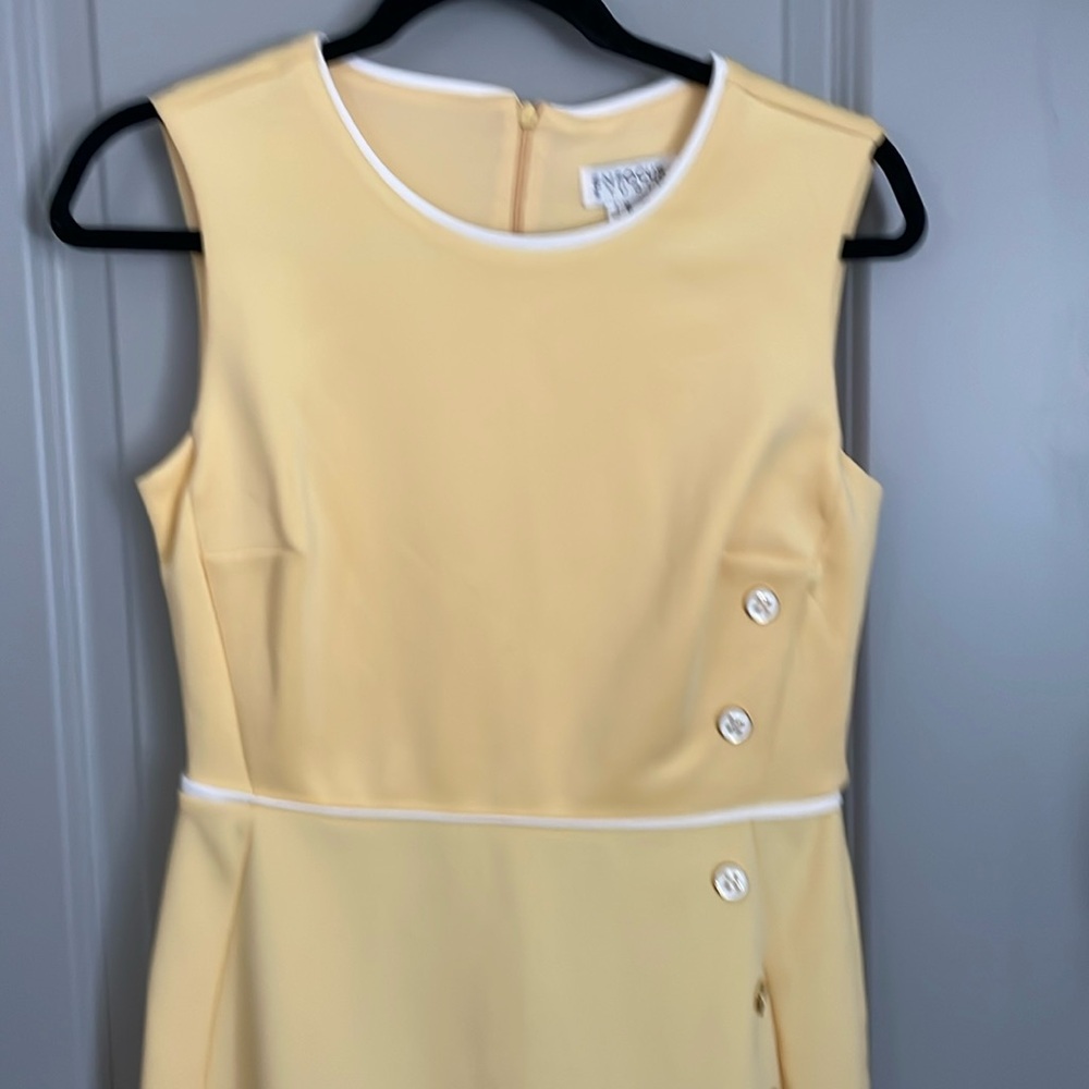 Enfocus Studio Light Yellow Button Midi Dress 6, preowned, very good condition